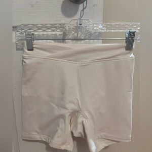 Cream High-Waisted Shorts